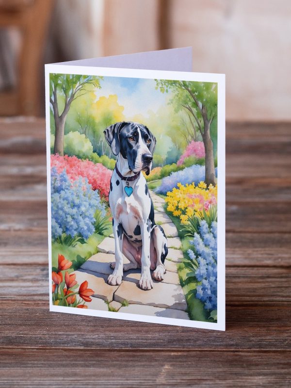Great Dane Spring Path Greeting Cards Pack of 8 Supply - Image 2