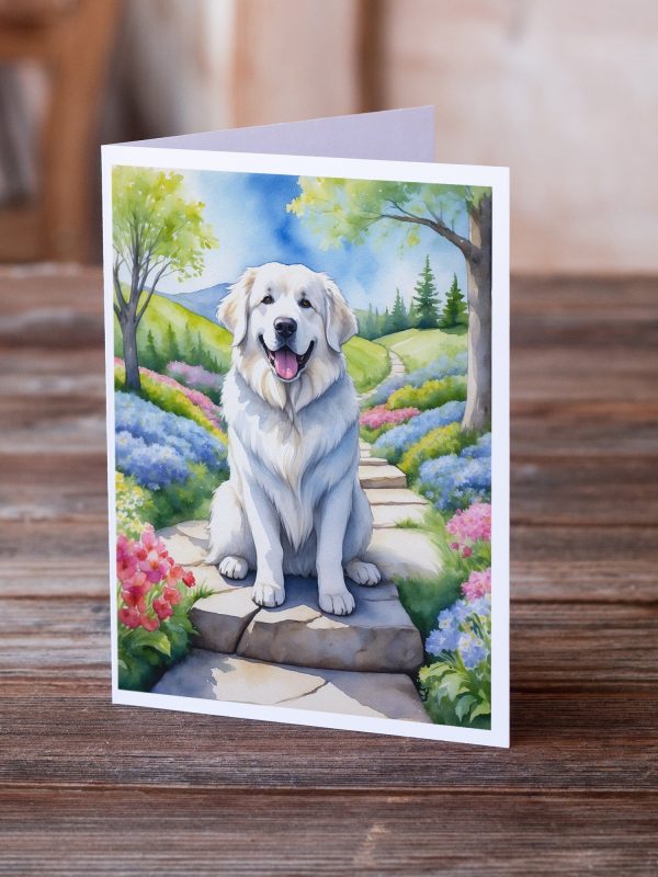 Great Pyrenees Spring Path Greeting Cards Pack of 8 Hot on Sale - Image 2