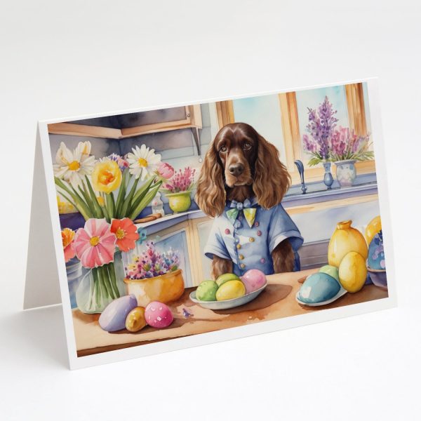 Decorating Easter English Cocker Spaniel Greeting Cards Pack of 8 For Discount