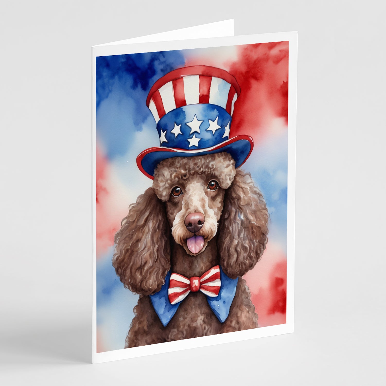 Poodle Patriotic American Greeting Cards Pack of 8 Online Sale