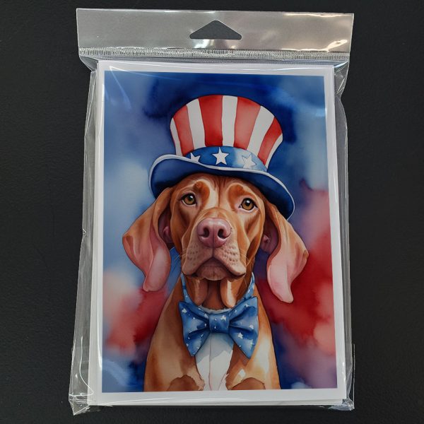 Vizsla Patriotic American Greeting Cards Pack of 8 Discount - Image 3