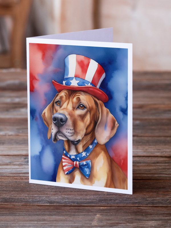 Rhodesian Ridgeback Patriotic American Greeting Cards Pack of 8 Online - Image 2