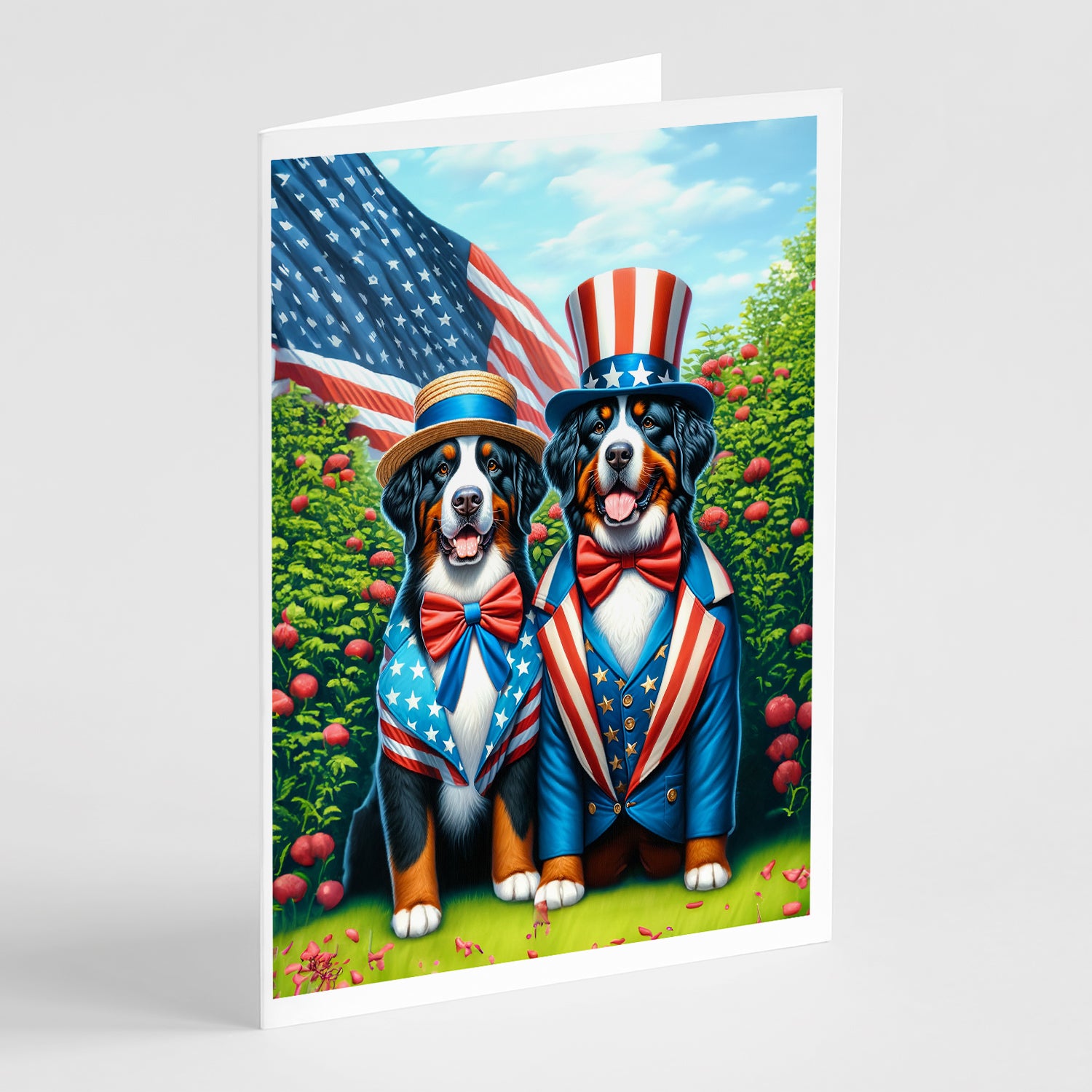 All American Bernese Mountain Dog Greeting Cards Pack of 8 Discount