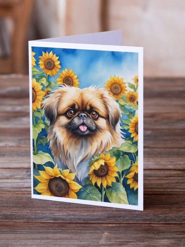 Pekingese in Sunflowers Greeting Cards Pack of 8 Online Hot Sale - Image 2