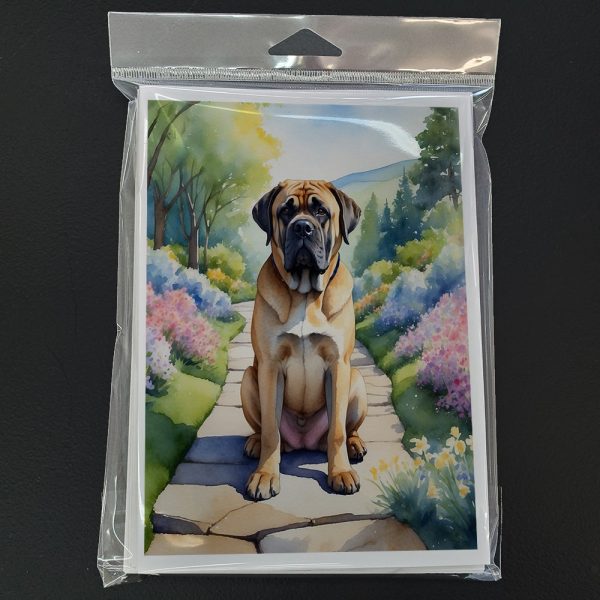 Mastiff Spring Path Greeting Cards Pack of 8 For Discount - Image 3