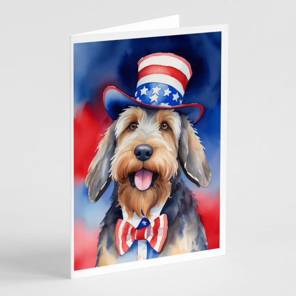 Otterhound Patriotic American Greeting Cards Pack of 8 Supply