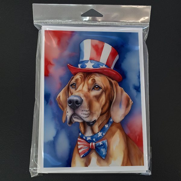 Rhodesian Ridgeback Patriotic American Greeting Cards Pack of 8 Online - Image 3