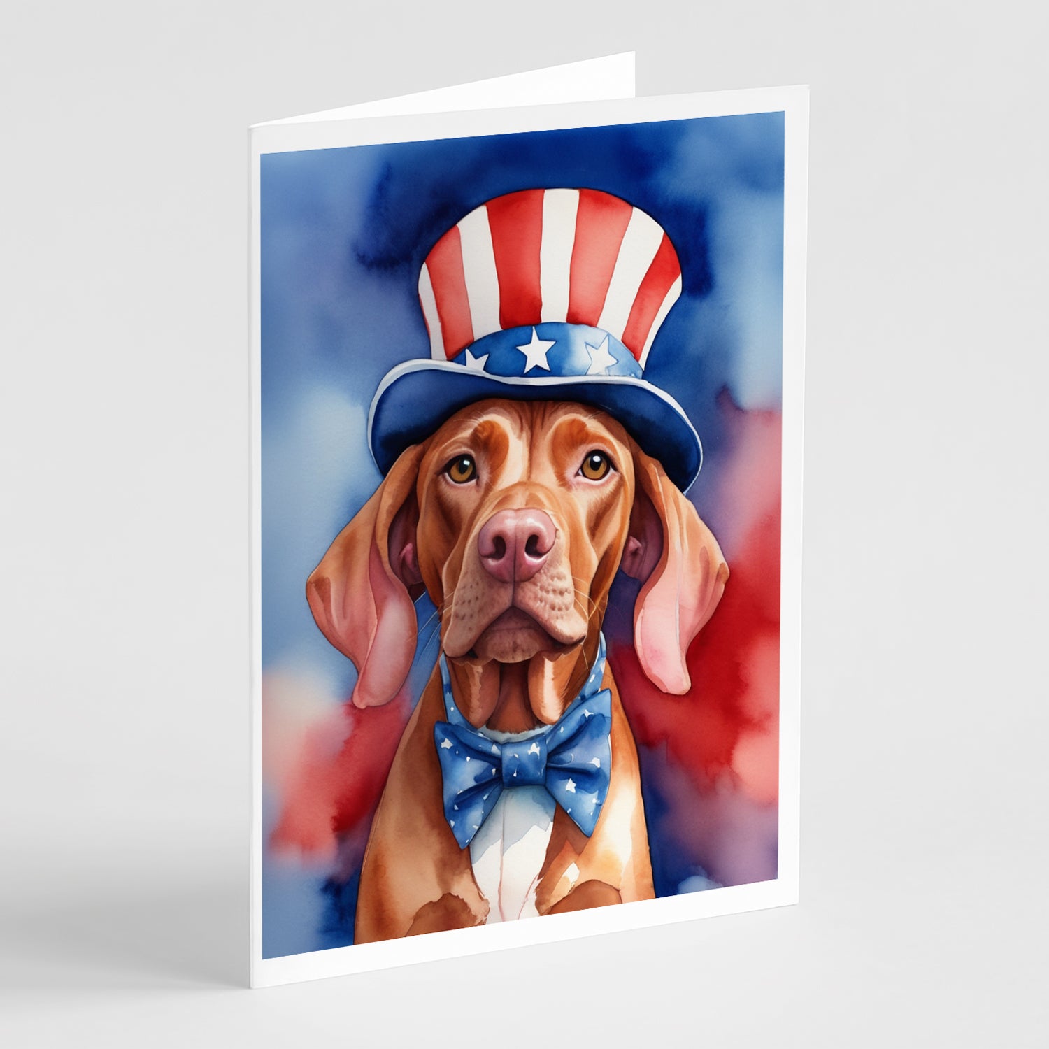 Vizsla Patriotic American Greeting Cards Pack of 8 Discount