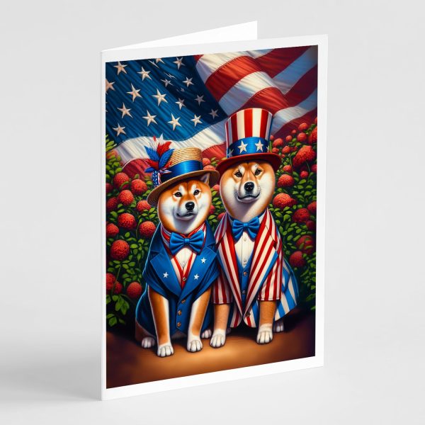 All American Shiba Inu Greeting Cards Pack of 8 Supply