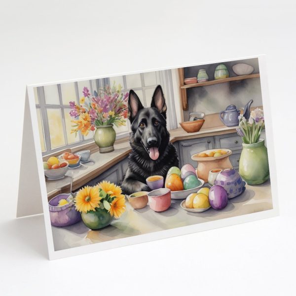 Decorating Easter German Shepherd Greeting Cards Pack of 8 For Sale