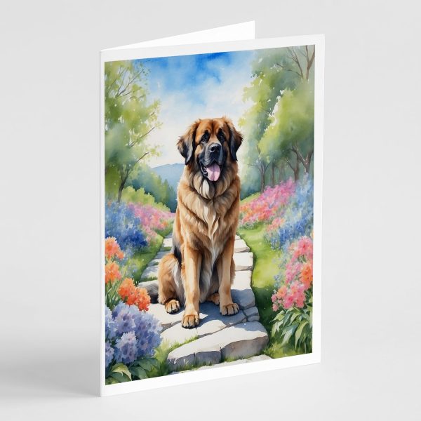 Leonberger Spring Path Greeting Cards Pack of 8 Online