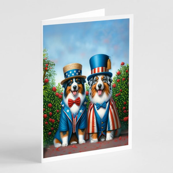 All American Australian Shepherd Greeting Cards Pack of 8 Hot on Sale