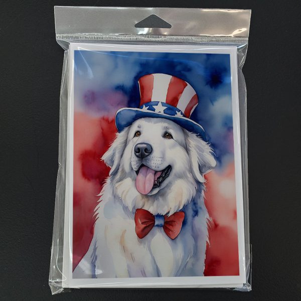 Great Pyrenees Patriotic American Greeting Cards Pack of 8 Sale - Image 3