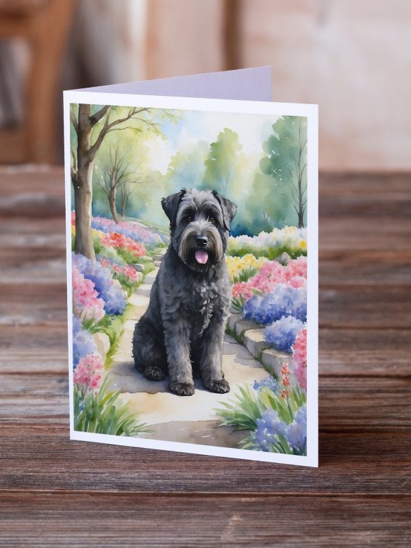 Bouvier des Flandres Spring Path Greeting Cards Pack of 8 Hot on Sale - Image 2