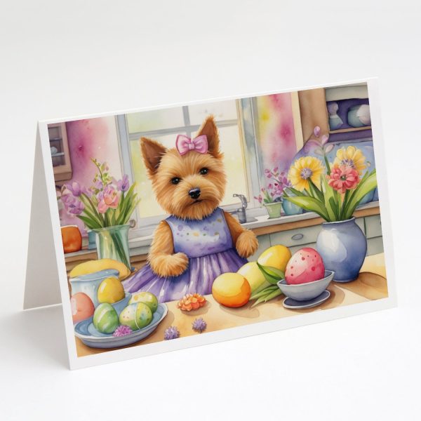 Decorating Easter Norwich Terrier Greeting Cards Pack of 8 Online