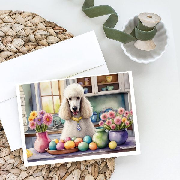 Decorating Easter White Poodle Greeting Cards Pack of 8 Sale - Image 2