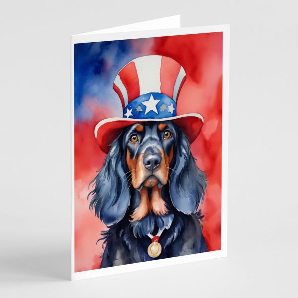 Gordon Setter Patriotic American Greeting Cards Pack of 8 Online Hot Sale
