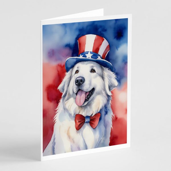 Great Pyrenees Patriotic American Greeting Cards Pack of 8 Sale