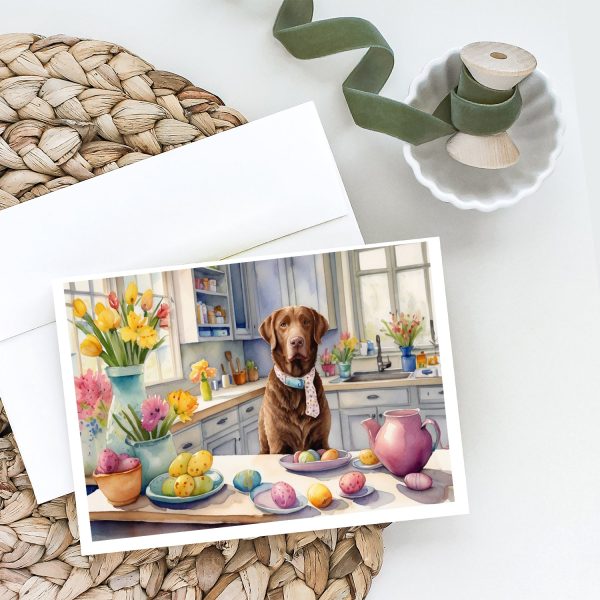 Decorating Easter Chesapeake Bay Retriever Greeting Cards Pack of 8 For Cheap - Image 2