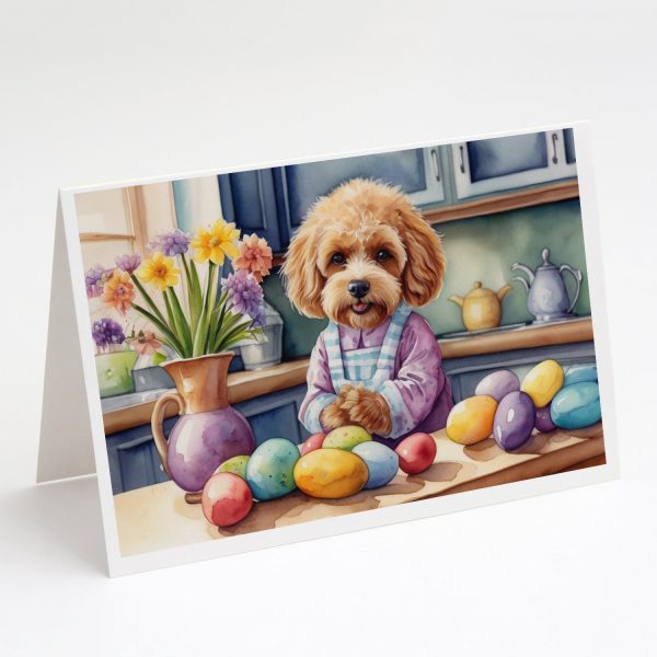 Decorating Easter Cockapoo Greeting Cards Pack of 8 Hot on Sale