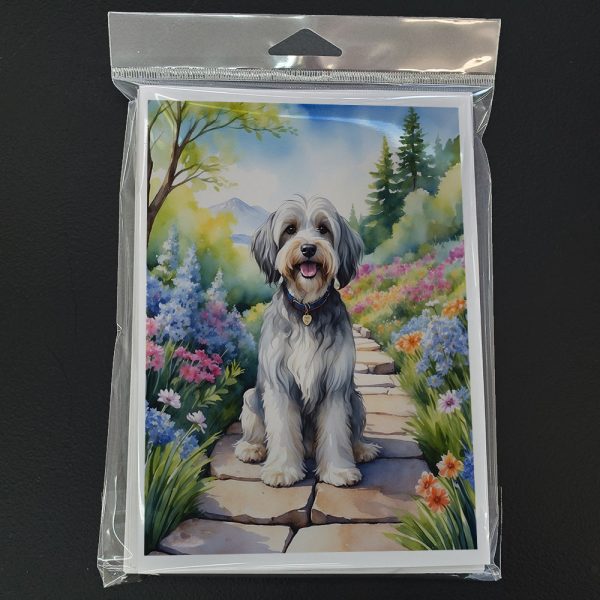 Tibetan Terrier Spring Path Greeting Cards Pack of 8 Online - Image 3