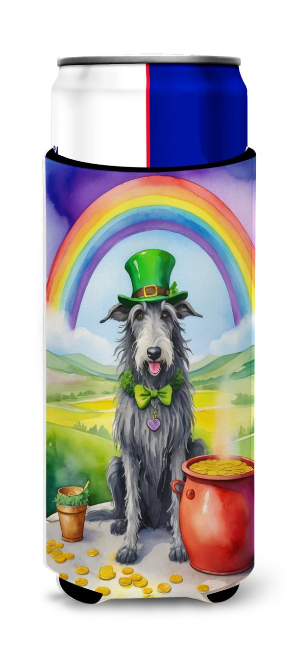 Scottish Deerhound St Patrick s Day Hugger for Ultra Slim Cans Hot on Sale
