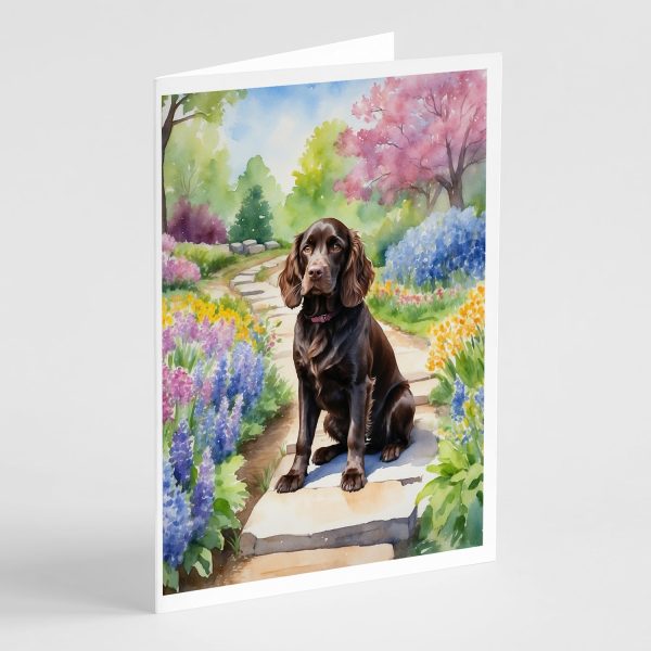 Boykin Spaniel Spring Path Greeting Cards Pack of 8 Discount