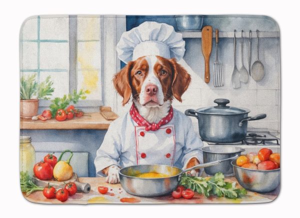 Brittany Spaniel The Chef Memory Foam Kitchen Mat For Sale