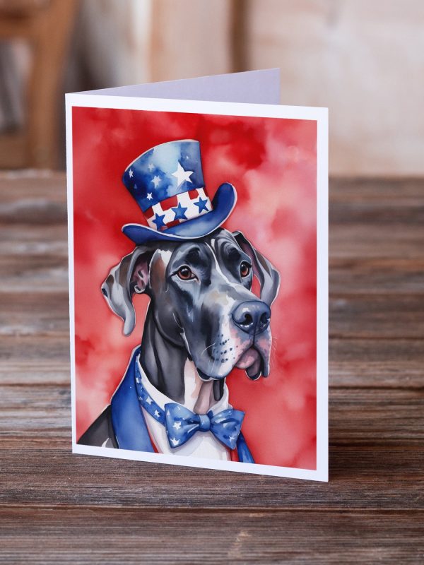 Great Dane Patriotic American Greeting Cards Pack of 8 Online Sale - Image 2