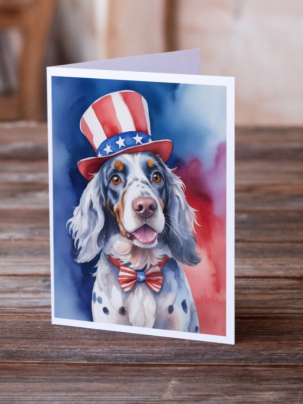 English Setter Patriotic American Greeting Cards Pack of 8 Online - Image 2