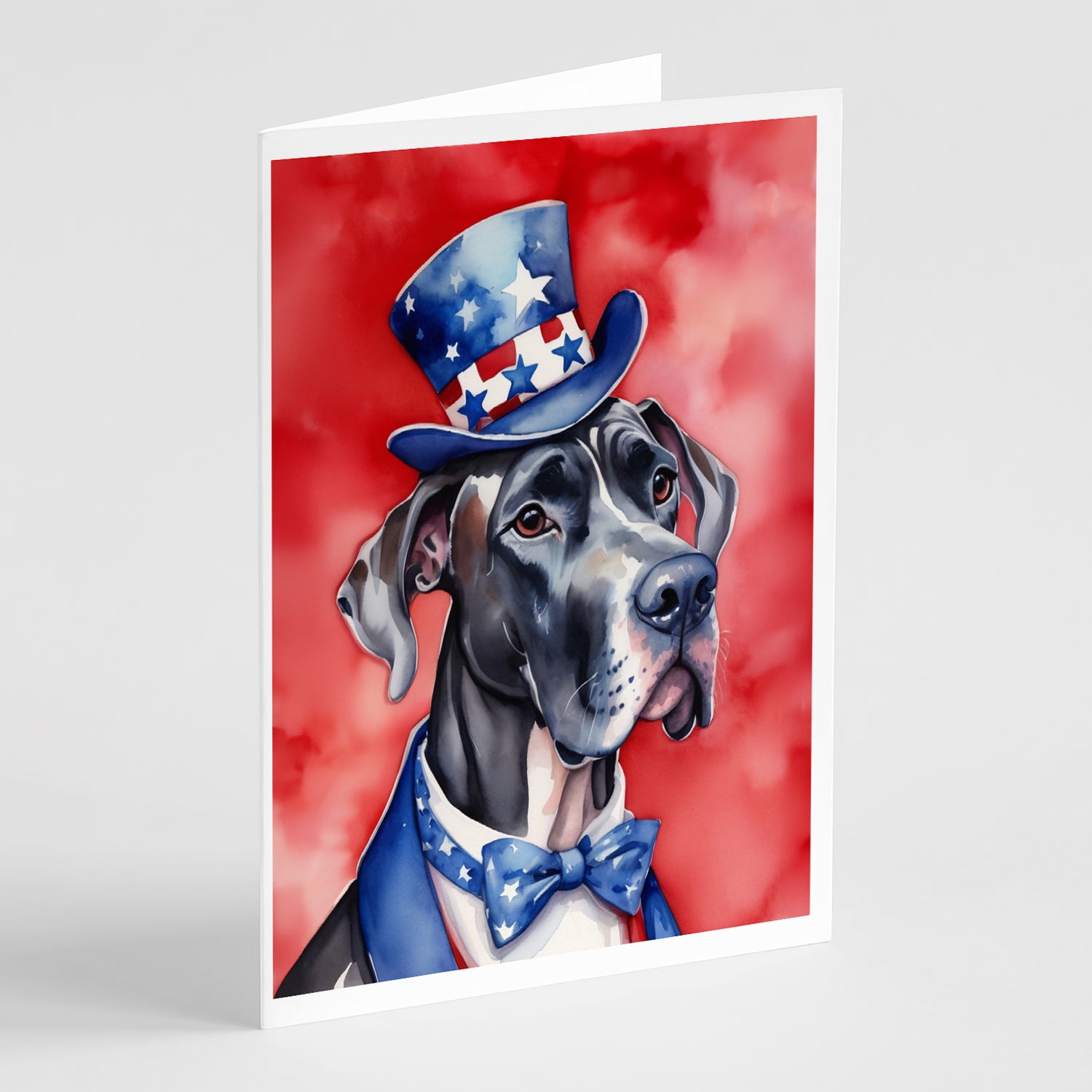 Great Dane Patriotic American Greeting Cards Pack of 8 Online Sale