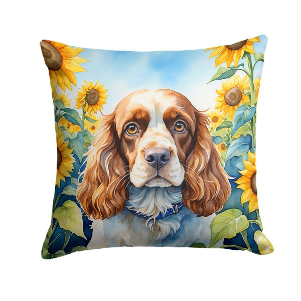 Cocker Spaniel in Sunflowers Throw Pillow Supply