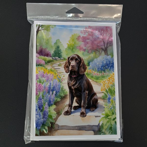 Boykin Spaniel Spring Path Greeting Cards Pack of 8 Discount - Image 3