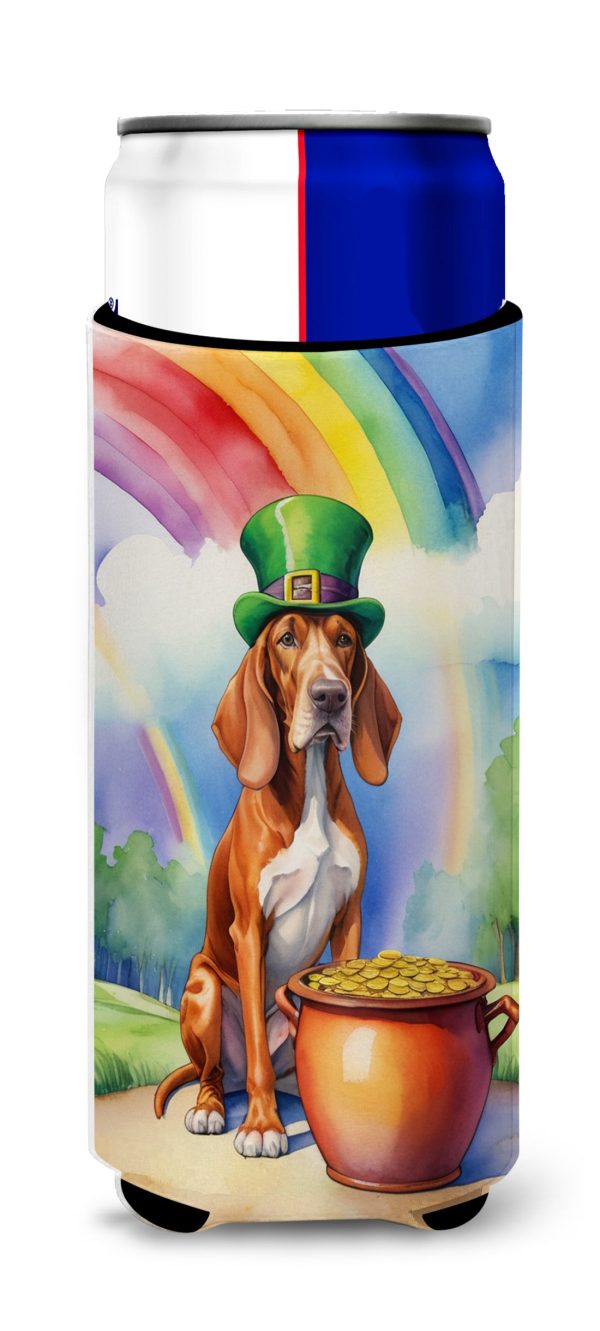 Red Redbone Coonhound St Patrick s Day Hugger for Ultra Slim Cans Fashion