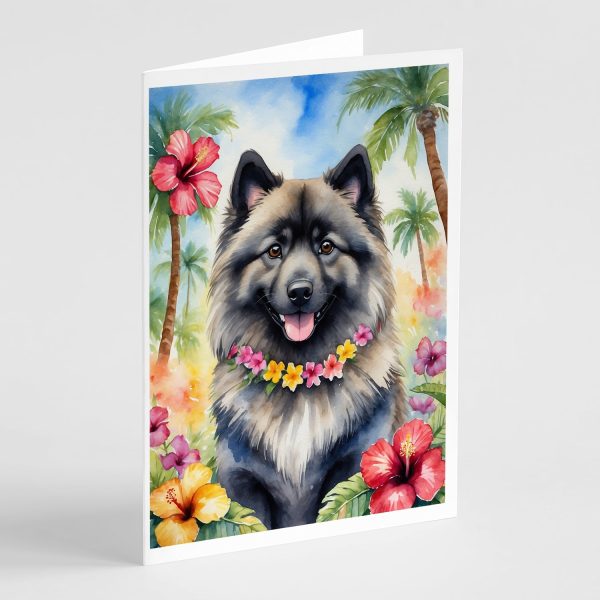 Keeshond Luau Greeting Cards Pack of 8 on Sale