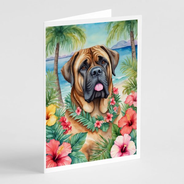 Mastiff Luau Greeting Cards Pack of 8 Online