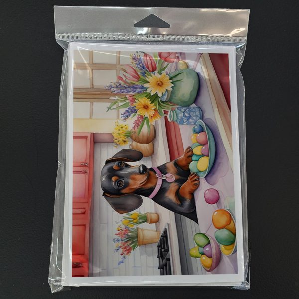 Decorating Easter Dachshund Greeting Cards Pack of 8 Online now - Image 3
