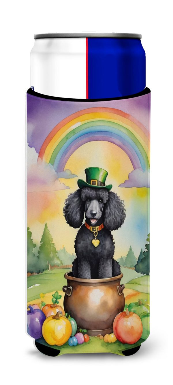 Black Poodle St Patrick s Day Hugger for Ultra Slim Cans For Sale
