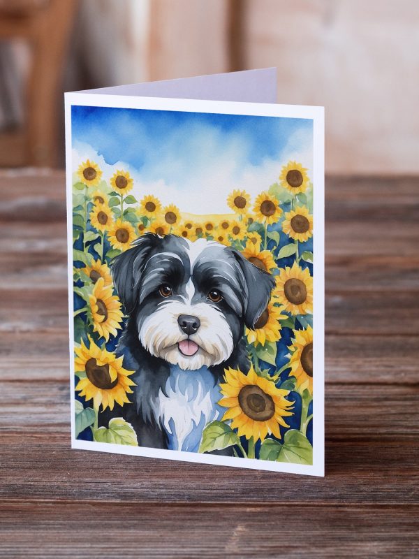 Havanese in Sunflowers Greeting Cards Pack of 8 For Cheap - Image 2