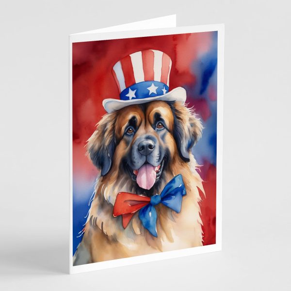 Leonberger Patriotic American Greeting Cards Pack of 8 Sale