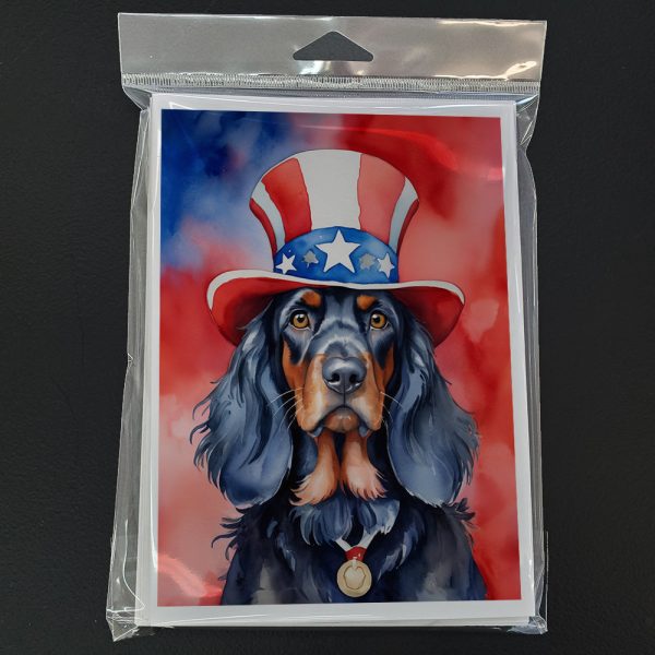 Gordon Setter Patriotic American Greeting Cards Pack of 8 Online Hot Sale - Image 3