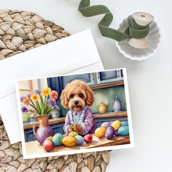 Decorating Easter Cockapoo Greeting Cards Pack of 8 Hot on Sale - Image 2