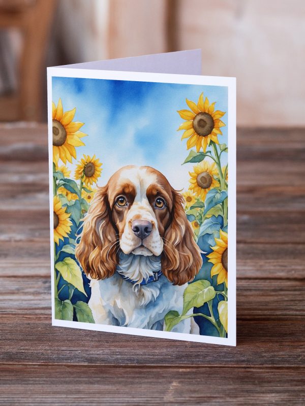 Cocker Spaniel in Sunflowers Greeting Cards Pack of 8 Online now - Image 2