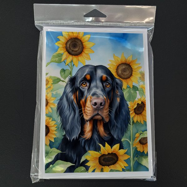 Gordon Setter in Sunflowers Greeting Cards Pack of 8 Hot on Sale - Image 3
