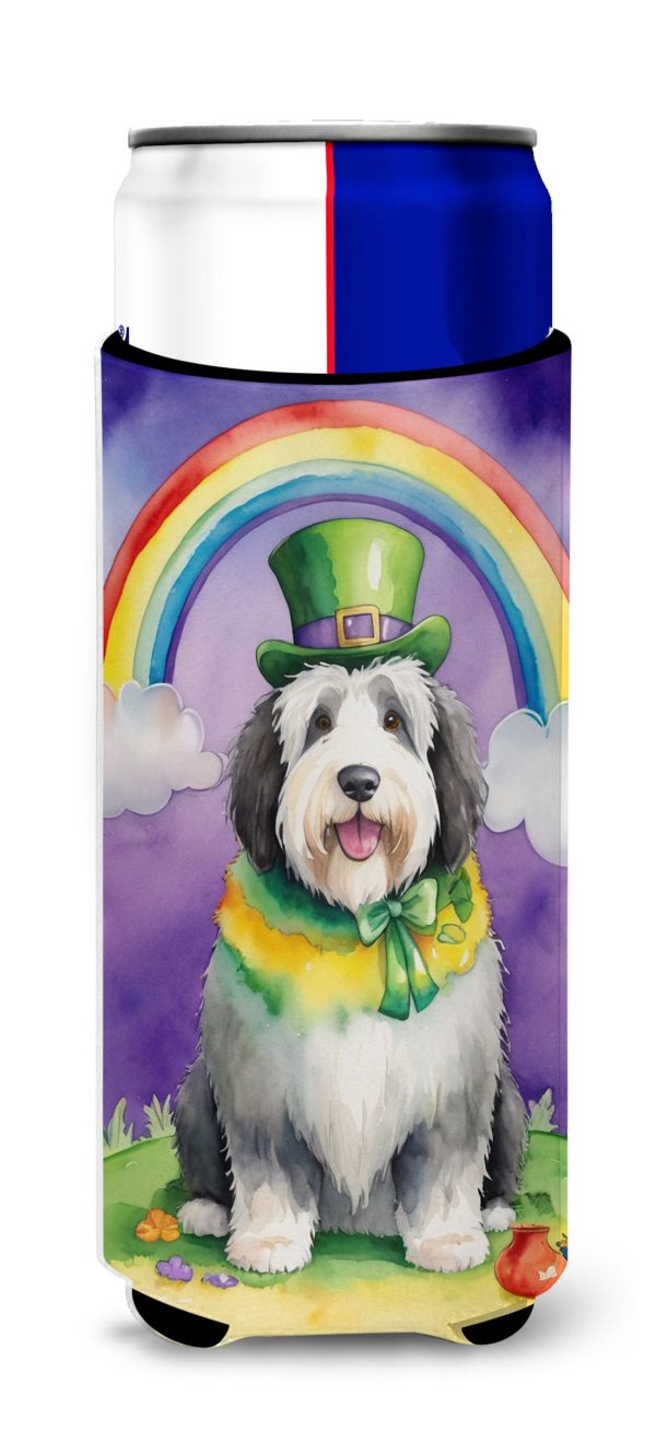 Old English Sheepdog St Patrick s Day Hugger for Ultra Slim Cans Online