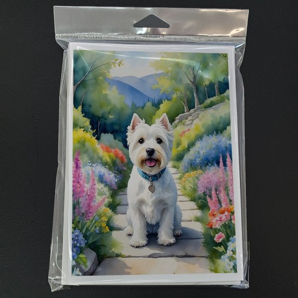 Westie Spring Path Greeting Cards Pack of 8 Hot on Sale - Image 3