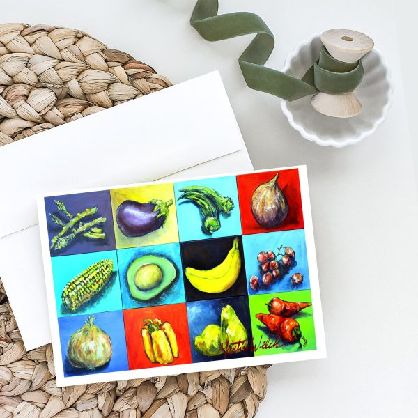 Mixed Fruits and Vegetables Greeting Cards Pack of 8 Online - Image 2