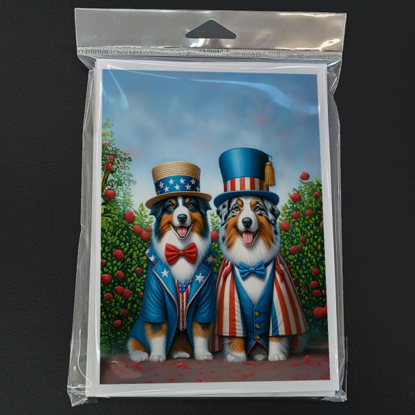 All American Australian Shepherd Greeting Cards Pack of 8 Hot on Sale - Image 3