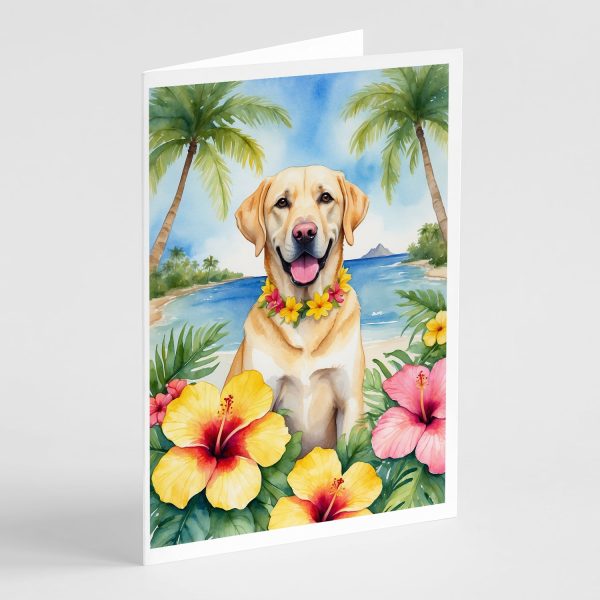 Yellow Labrador Retriever Luau Greeting Cards Pack of 8 Cheap