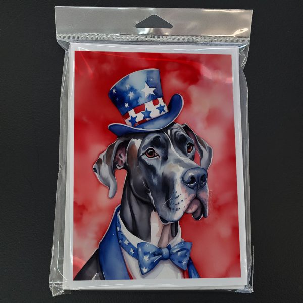Great Dane Patriotic American Greeting Cards Pack of 8 Online Sale - Image 3